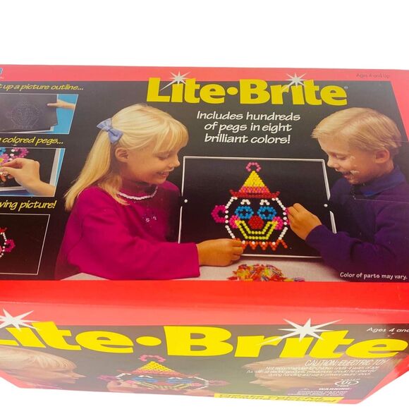 Vintage Lite BRITE MB Milton Bradley w/Pegs Paper Sheets Box  1994 TESTED - Picture 4 of 10